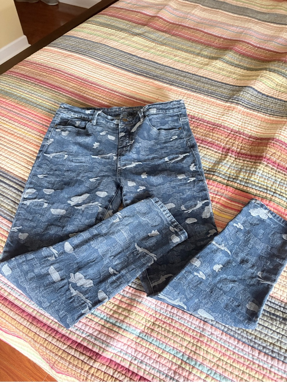 Distressed Camo Jeans